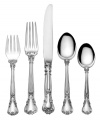 With all the grace and elegance of Chantilly lace, this sterling silver flatware set is crafted for a lifetime of special occasions. Detailed engravings distinguish teardrop-shaped handles, adding an element of antique finery to formal table settings.