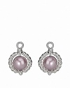 Sterling silver beaded hoops house lustrous freshwater rose pearls. Add these classically chic charms to your PANDORA french wire or hoop earrings for understated elegance.