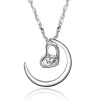 MiniBlue Moon Heart Platinum Plating Necklace