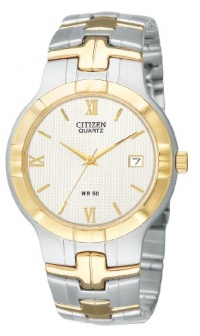 Citizen Quartz Date Two Tone White Dial Men's Watch - BK2324-51A