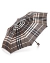 Easily stowed, this classic check umbrella from Burberry boasts endless style in a compact size.