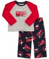 He'll love getting ready for bed in this cozy microfleece pajamas set from Carter's, with a cool tee and comfy pajama pants.