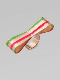 Bright enamel stripes make this charming design a stand-out piece. Rose goldtone plated sterling silverEnamelMade in Italy 