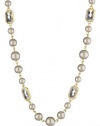 Anne Klein Sorbet Gold-Tone Champagne Pearl and Crystal Strand Necklace, 42