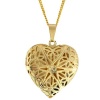 1 Gold Tone Filigree Heart Shaped Locket Pendant Necklace With 18 Chain