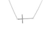 apop nyc Sterling Silver Sideways Cross Necklace 16 inch - 17 inch