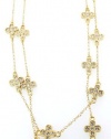 Designer Inspired 18K Gold Plated Pave Mini Cross Necklace