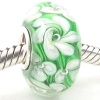 Murano Style Glass Bead with Solid Sterling Silver Core