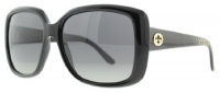 Gucci GG3574/S Sunglasses - 0W6Z Shiny Black (WJ Gray Polarized Lens) - 56mm