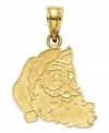 Get in the spirit Santa style! This charmingly-intricate charm features the man with the beard himself, crafted in 14k gold. Chain not included. Approximate length: 4/5 inch. Approximate width: 3/5 inch.