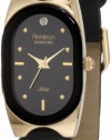 Armitron Women's 752942BLK NOW Diamond Accented Gold-Tone Black Leather Dress Watch