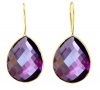 18KT Gold Vermeil Amethyst Teardrop Earrings 925 Sterling Silver Bezel Set Gemstone Drops, Kyle Richards