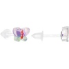 Acrylic Purple and Green Butterfly Plastic Stud Earrings