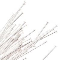 Silver Plated Head Pins 2 Inches Long/22 Gauge (X50)