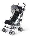 At just under 11 pounds, the G-LUXE is one of the lightest reclining umbrella strollers in the world. Featuring a removable seat pad and StainDefend fabrics, the G-LUXE holds up against spills and stains synonymous with toddlers.