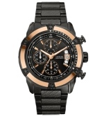 Kick into high gear with this robust chronograph watch by GUESS.