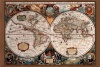 17th Century World Map (Antique) Art Poster Print - 24x36 Poster Print, 36x24 Poster Print, 36x24