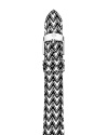 Michele hits print with this chevron watch strap. Designed to update your favorite watch, it's interchangeable with heads from the brand's much-coveted collection.