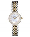 Dazzling diamond accents lend an air of brilliance to this darling watch from Bulova.