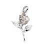 .925 Sterling Silver Rose Charm On-Sale for you at a Special Offer Price, Chain Not Included, Comes in a Free Gift Pouch