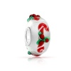 Christmas Gifts Bling Jewelry Candy Cane Murano Glass Bead Christmas Charm 925 Silver Fits Pandora