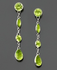 Perfect for daytime glam or evening glow, these 14k white gold earrings feature round- and marquise-cut peridot (3-5/8 ct. t.w.). Approximate drop: 1-1/4 inches.