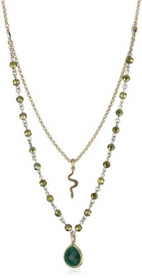 Lucky Brand Glam Rock Silver and Gold-Tone Serpent Layered Necklace