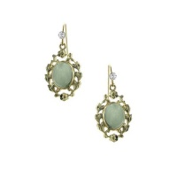 Fancy Drop Jade Green Vine Earrings