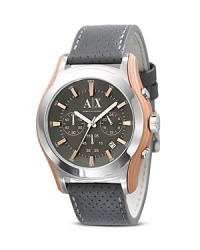 Punctuate your day-to-day look with modern accents like Armani Exchange's rose-gold trimmed chronograph. Slip on this round-the-clock style with everything from denim to suits.