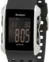 Armitron Men's 408177SIL Silver-Tone and Black Chronograph Digital Sport Watch