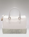 Don't be fooled by this this Furla satchel's ladylike shape - it's wild python-stamped pattern is just a little edgier.