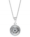 Sparkle comes full circle on EFFY Collection's stunning Mystere pendant. Round-cut diamonds (1 ct. t.w.) adorn the interior of this circular style. Crafted in 14k white gold. Approximate length: 18 inches. Approximate drop: 13/16 inch.