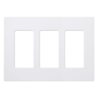 Lutron CW-3-WH 3-Gang Claro Wall Plate, White