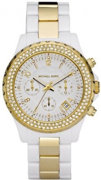 Michael Kors Gold-tone Stainless Steel and White Acetate Bracelet Ladies Watch MK5355