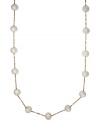 Luxurious and polished with heirloom appeal, EFFY Collection's delicate strand necklace features 21 stations of cultured freshwater pearls (5-1/2-6 mm) strung from a 14k gold chain. Approximate length: 18 inches.