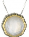 Judith Jack Octagon Sterling Silver, Mother of Pearl and Marcasite Octagon Pendant Necklace