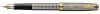 Parker Sonnet Sterling Ciselé Medium Point Fountain Pen with Golden Trim, Silver (1743551)