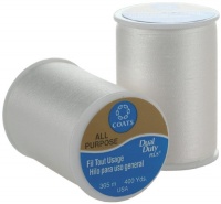 Coats & Clark Dual Duty Thread 400 Yards White (ONE spool of yarn)