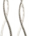 Judith Jack Fluidity Sterling Silver and Marcasite Hammered Drop Earrings