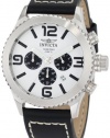 Invicta Men's 1426 II Collection Chronograph White Dial Black Leather Watch