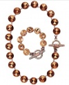 Juicy Couture Juicy Couture Jewelry Set Glam Rocks Vintage Rose Gold Multi Gemstone Pave Toggle Bracelet & Necklace