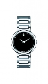 Movado Women's 0606419 Concerto Stainless-Steel Black Round Dial Watch