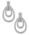 A welcome addition. This pair of door knocker-styled earrings from Eliot Danori is crafted from rhodium-plated brass with crystal accents adding luster. Approximate drop: 1 inch.