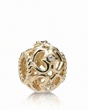 Swirling hearts and twisted trim perfectly complement bezel-set white diamonds on this romantic PANDORA charm.