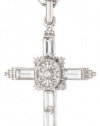 The Vatican Library Collection Crystal Cross Silver-Tone Necklace