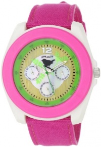 Sprout Unisex ST2008DPIVDP Eco-Friendly Corn Resin and Pink Organic Cotton Strap Watch