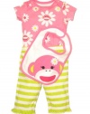 Baby / Infant Girls 3 Piece Flower Power Sock Monkey Outfit by Baby Starters - Pink - 3-6 Mths / 12-16 Lbs