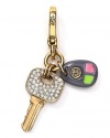 Juicy Couture CAR KEYS Charm; Gold Plated with Rhinestones and Colored Resin Accents in Juicy Gift Box