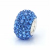 Bella Fascini True Blue Pave Bling Bead - Made with Authentic Swarovski Crystal Elements - Fits Perfectly on Chamilia Moress Pandora and Compatible Brands