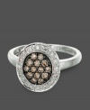 Take your style to a whole new level with this dazzling oval-shaped Le Vian chocolate diamond ring. Multitudes of round-cut chocolate diamonds (1/3 ct. t.w.) and surrounding round-cut white diamonds (1/10 ct. t.w.) sit snug in a 14k white gold setting. Size 7.